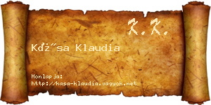 Kása Klaudia névjegykártya