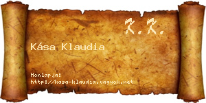 Kása Klaudia névjegykártya