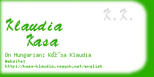 klaudia kasa business card